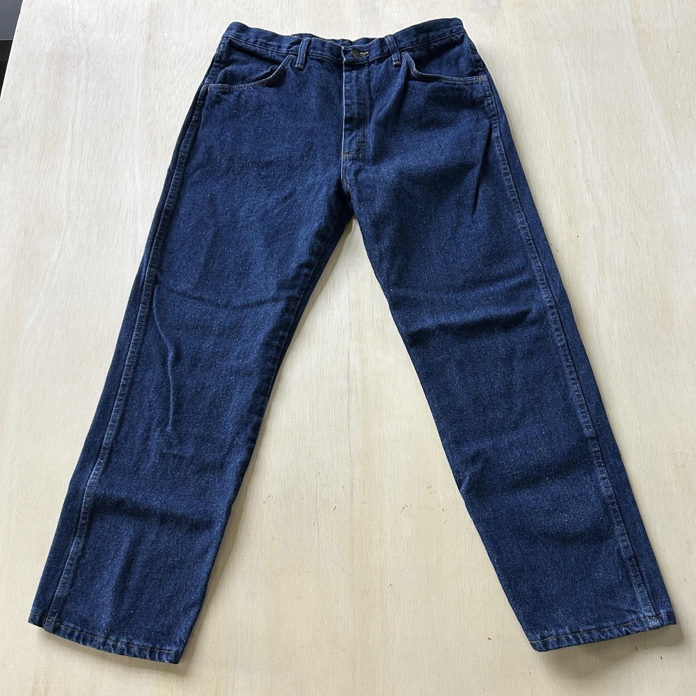 Rustler Jeans Mens 36x30 Dark Wash Blue Denim Regular Straight Casual 87619PW